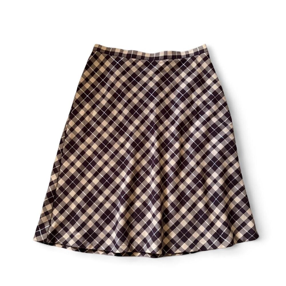 Basic-editions Women's Brown and Tan Skirt Size 4